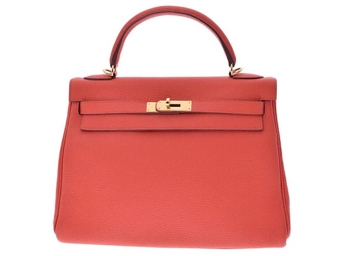 Hermès Kelly Red Leather  ref.769593