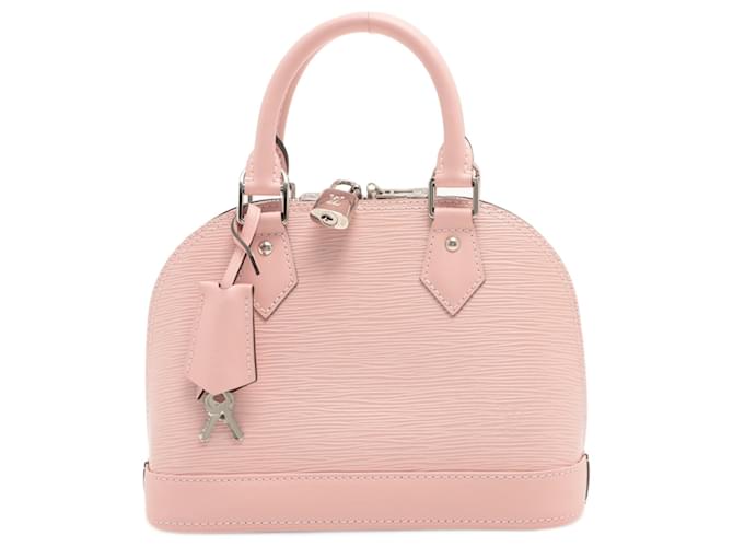 Authentic Louis Vuitton Alma BB Pink Epi Leather Handbag with