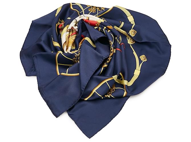 Hermès Foulard en soie Hermes Blue Springs Tissu Bleu  ref.769898