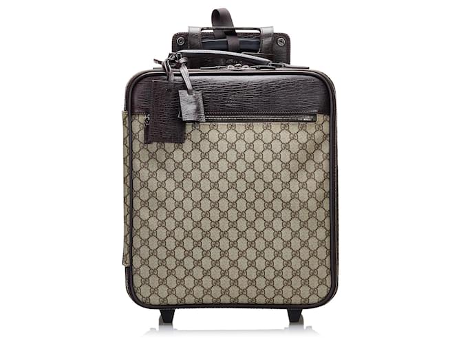 Gucci Brown GG Supreme Trolley Luggage Cloth Cloth ref.769912 - Joli Closet