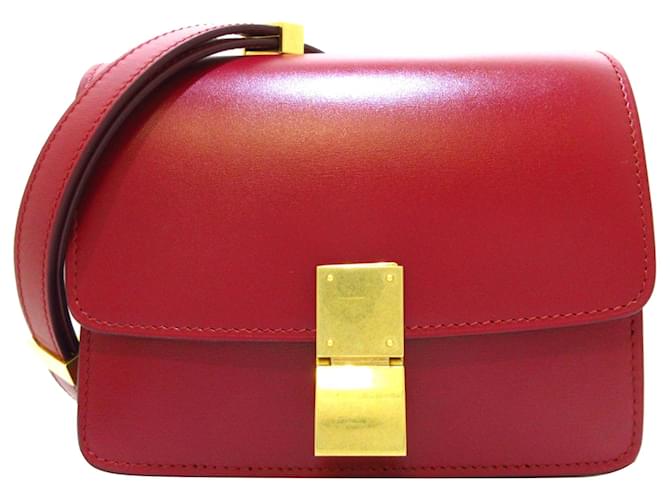 Céline Celine Red Small Classic Box Bag Leather Pony-style calfskin  ref.769914