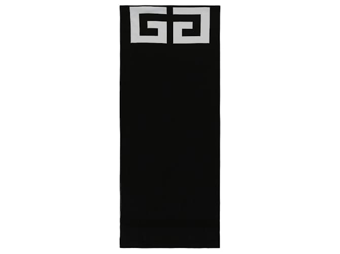 Givenchy 4Écharpe à logo G Coton Noir  ref.770147