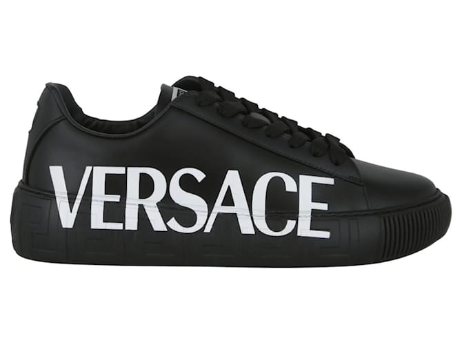 Sneakers mit Versace-Greca-Logo Schwarz  ref.770169