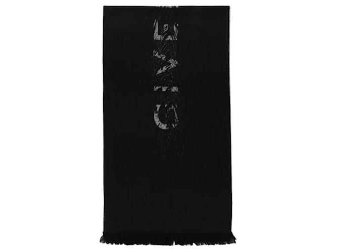Écharpe en laine à logo déformé Givenchy Noir  ref.770232