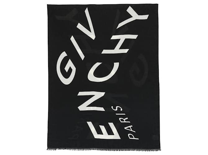Écharpe à logo chevrons Givenchy Noir  ref.770233