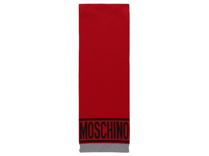 Sciarpa Moschino in misto lana Rosso  ref.770246