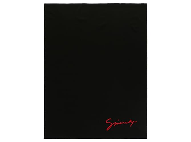 Givenchy Schal mit besticktem Signature-Logo Schwarz Wolle  ref.770251