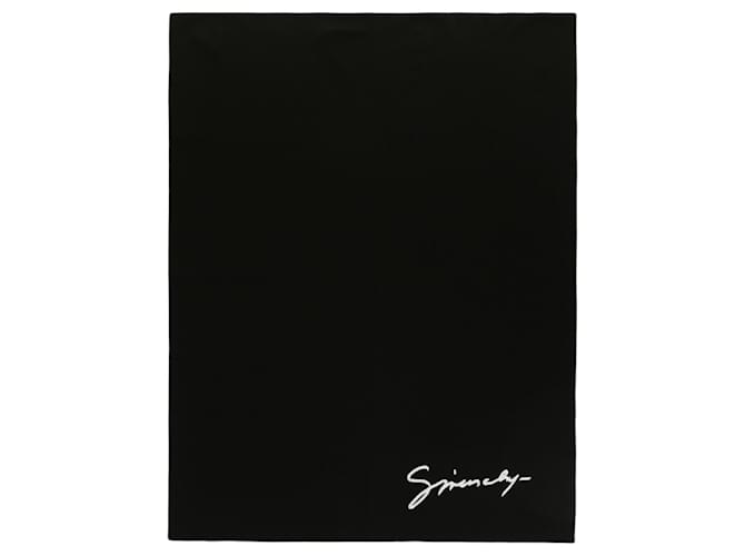 Givenchy Embroidered Signature Logo Scarf Black Wool  ref.770257