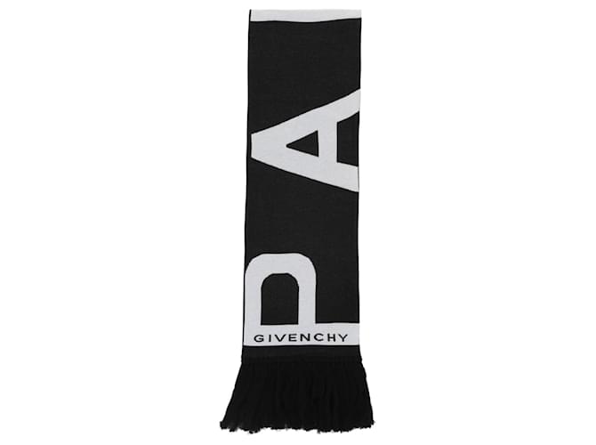 Écharpe de football à franges avec logo Givenchy Coton Noir  ref.770279