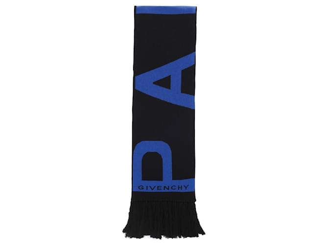 Bufanda de fútbol con flecos con logo de Givenchy Negro Algodón  ref.770281