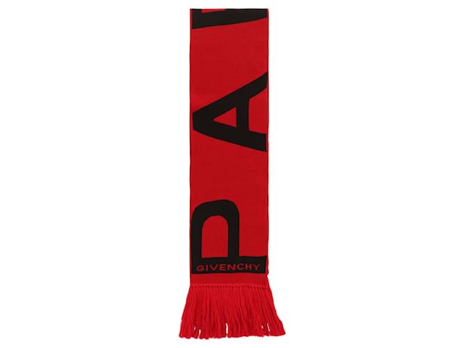 Sciarpa da calcio con frange logo Givenchy Nero Cotone  ref.770287