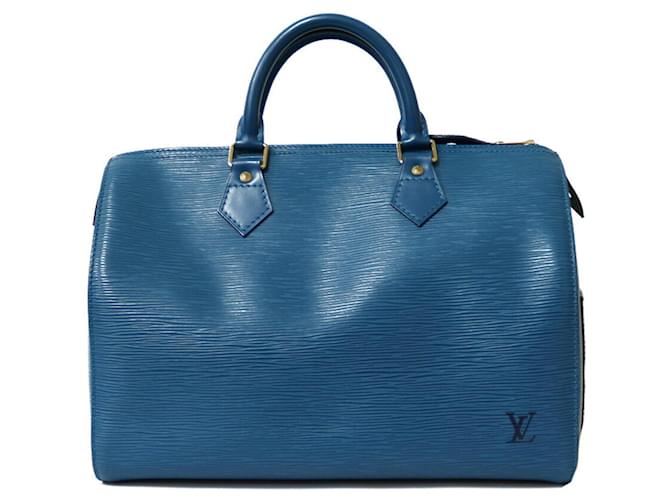 Louis Vuitton Speedy 30 Azul Cuero  ref.770598