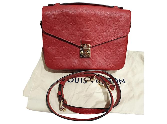 Louis Vuitton Metis Tasche aus rotem geprägtem Leder  ref.770671