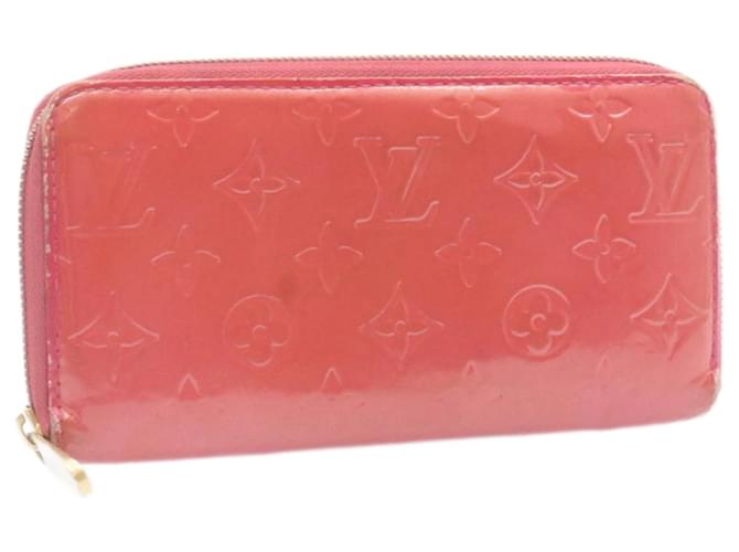 LOUIS VUITTON Monogram Vernis Zippy Long Wallet Pink M93058 LV Auth 35000 Patent leather  ref.770737