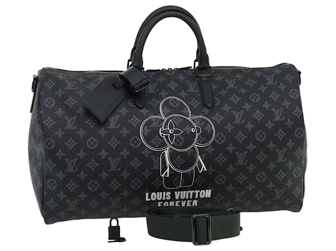 LOUIS VUITTON Monogram Eclipse Vivienne Keepall 50 Boston Bag M.43683 Auth 34733BEIM