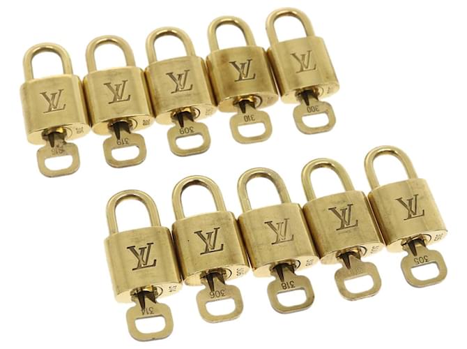 Louis Vuitton Vorhängeschloss 10Set Gold Tone LV Auth 34737 Metall  ref.770886
