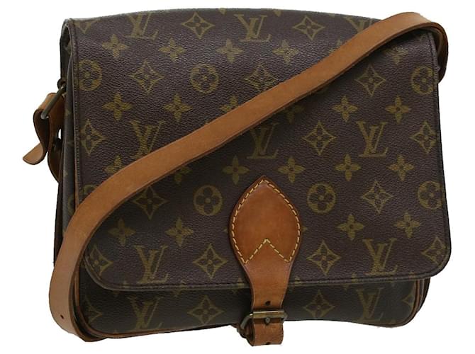 Auth Louis Vuitton Monogram Cartouchiere GM Shoulder Crossbody 