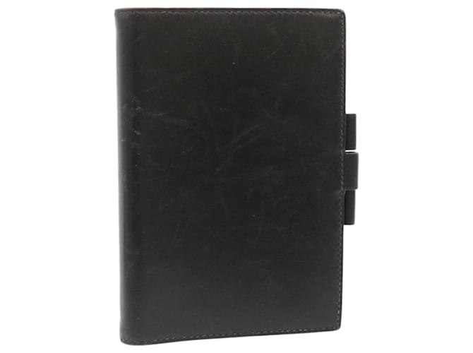 Hermès HERMES Day Planner Cover Leather Black Auth 34699  ref.771068