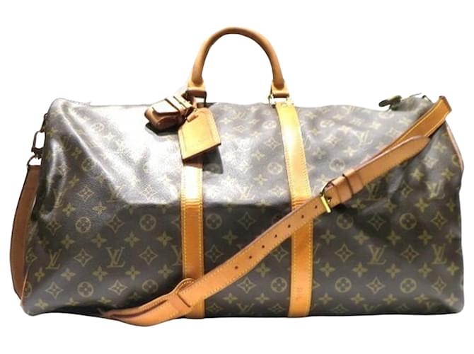 Louis Vuitton Keepall Bandouliere 55 Brown Cloth  ref.771442