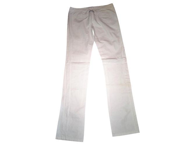 Jean Paul Gaultier Pantalones de Algodón Blancos Talla 42