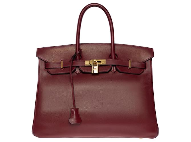 Hermès Stunning Hermes Birkin handbag 35 in Red H Epsom leather (Bordeaux)  ref.771528
