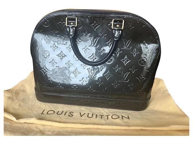 Louis Vuitton ALMA PM Cuir vernis Bleu  ref.771552