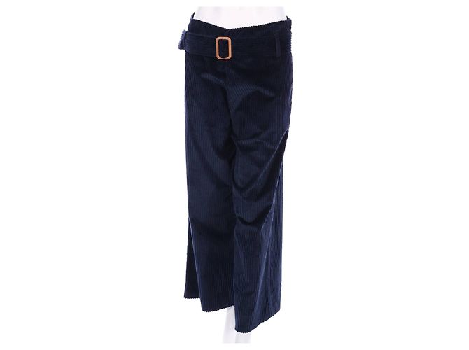 Autre Marque Pantalón Tela Azul de Algodón Talla 42 Azul oscuro
