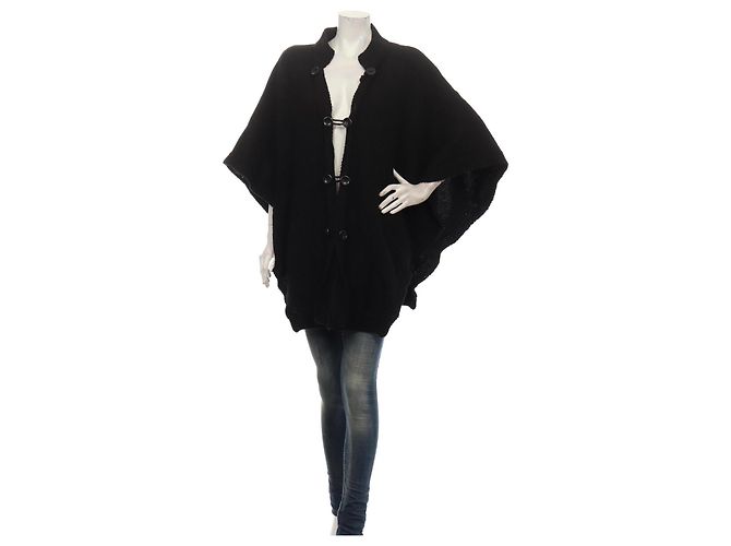 Bruuns Bazaar Wollponcho Schwarz