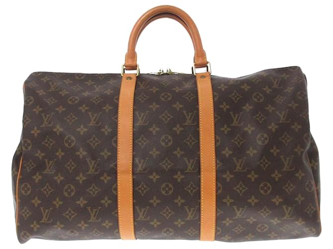 Louis Vuitton Brown Monogram Keepall 50 Cloth  ref.771589