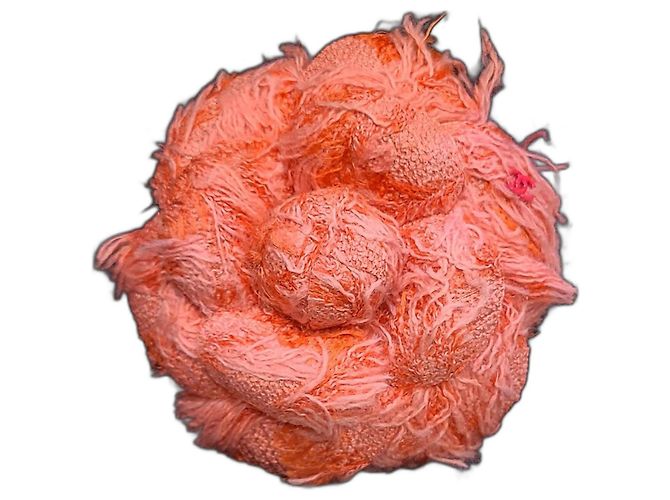Chanel Broche Bouclé Camelia Coral