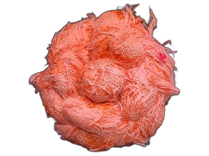 Chanel Camellia Boucle Brooch Coral Cotton  ref.771636