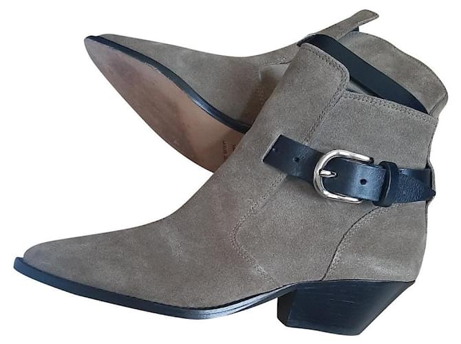 Isabel Marant Ankle Boots Taupe Leather  ref.771644