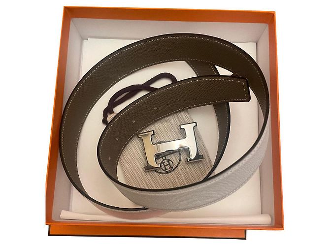 Constance Hermès H Belt White