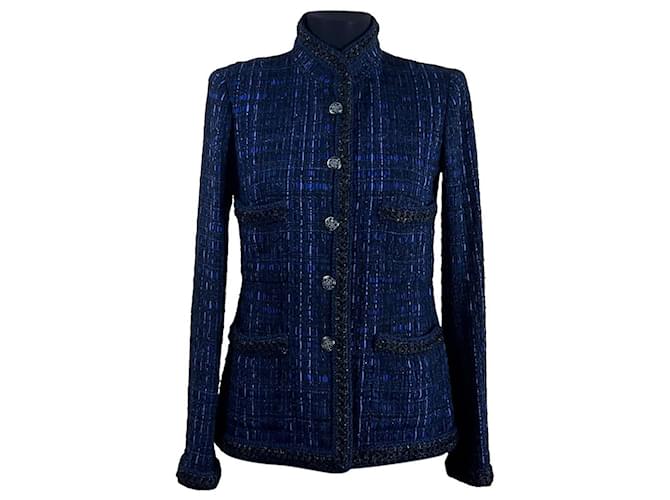 Chanel Nuova giacca nera piccola Parigi/Shanghai Multicolore Tweed  ref.771677