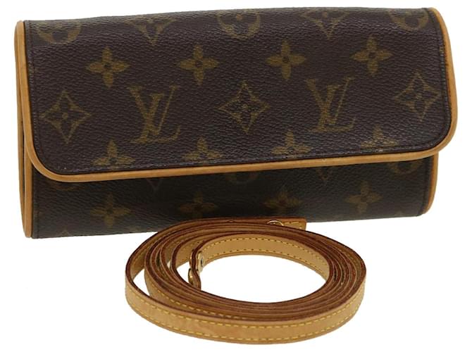 Bolsa de ombro M LOUIS VUITTON Monogram Pochette Twin PM M51854 LV Auth jk2968 Monograma Lona  ref.771680