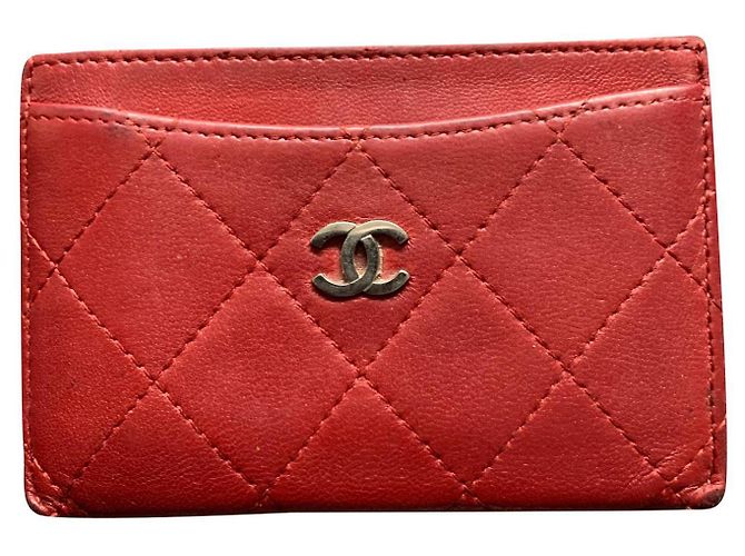 Chanel Timeless Classique card wallet Red