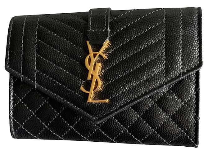 Kate Monogramme Saint Laurent Monogramme  wallet Black Leather  ref.771869