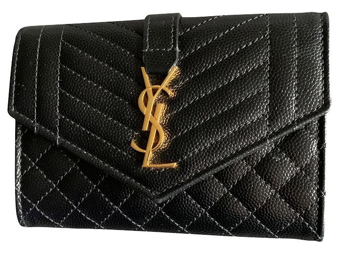 Kate Monogramme Saint Laurent Monogramme black grained leather wallet