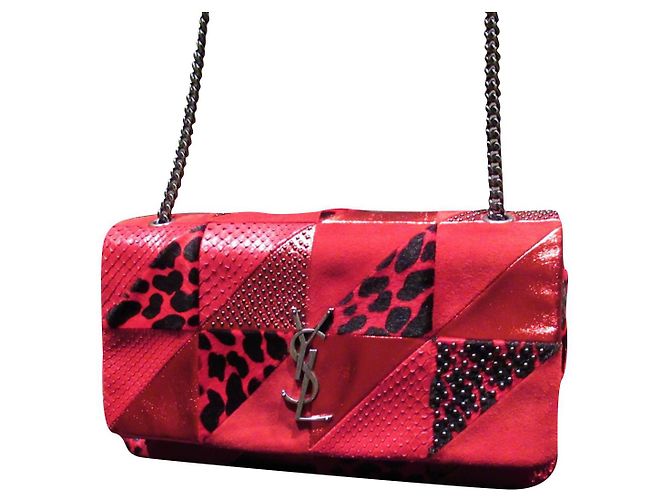 Borsa Mix & Match di Saint Laurent Jamie rossa e nera Rosso