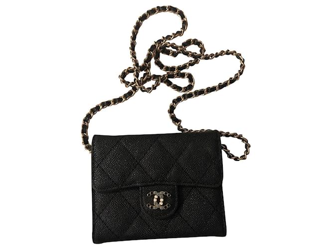 Chanel Handbags Black Leather  ref.771965