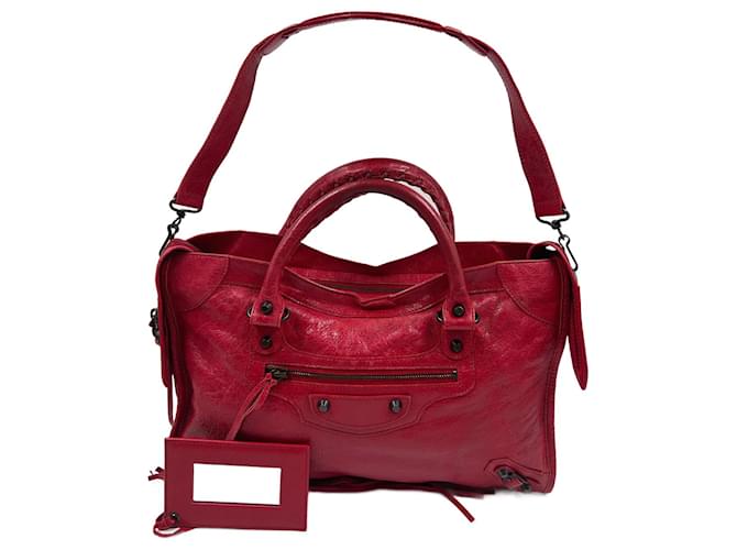 Balenciaga Red Lambskin City Leather  ref.772014