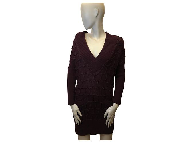 Catherine Malandrino Pulloverkleid aus Alpaka Dunkelviolett