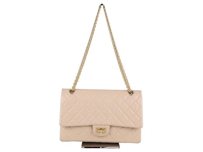 Chanel Reissue 2.55 large size (Style 226) Beige Leather  ref.772168