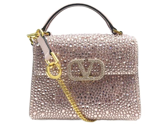 Vsling Mini Handbag With Sparkling Embroidery for Woman in Rose