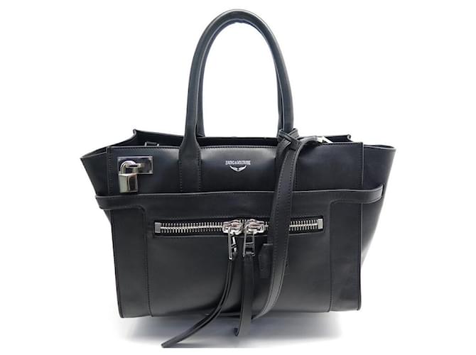 Zadig & Voltaire Black Candide Medium Leather Zip Bag