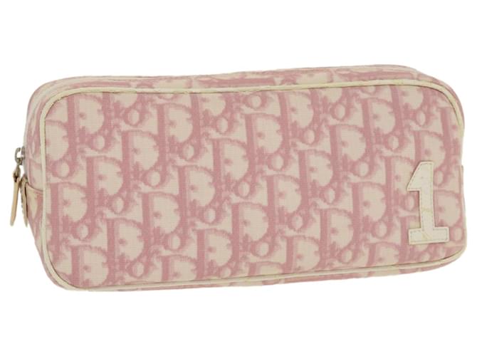 Christian Dior Trotter Canvas Pouch Pink Auth ar8680  ref.772979