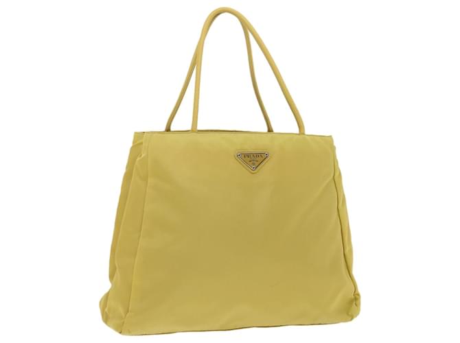 PRADA Hand Bag Nylon Yellow Auth ti756  ref.773012