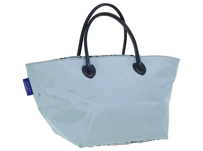 BURBERRY Nova Check Blue Label Tote Bag Nylon Preto Azul Claro Vermelho Auth ti760  ref.773037