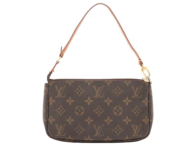 Pochette accessoire cloth clutch bag Louis Vuitton Brown in Cloth