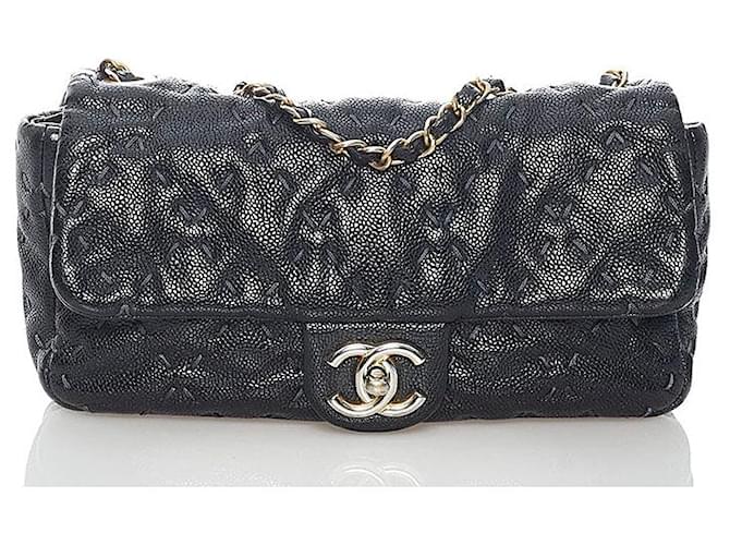 Chanel Caviar Wild Stitch Flap Bag Black  ref.773228